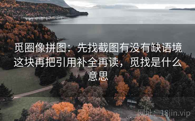 觅圈像拼图：先找截图有没有缺语境这块再把引用补全再读，觅找是什么意思